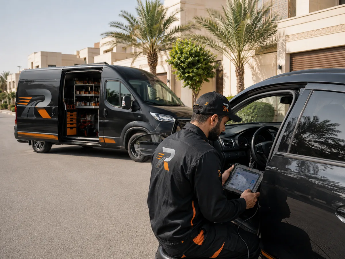 فحص كمبيوتر السيارة بجهاز تشخيص متنقل من ريفو كار